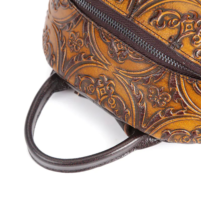 Hand Tooled Paulson/Baoerson Genuine Leather Backpack