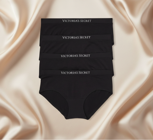 Victoria's Secret Seamless Hiphugger Panty 4-Pack - Black (L)