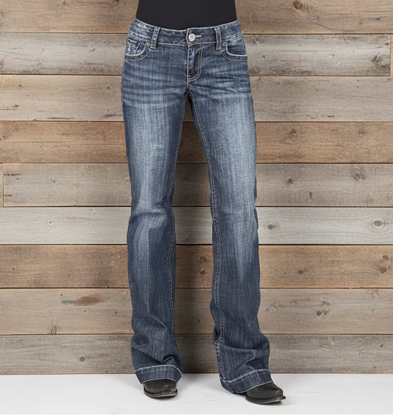 Tin Haul 460 Ella Fit Curved Pocket ( Denim Medium Wash ) - Women's Jeans