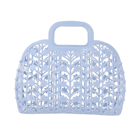 Blue Flower Jelly Purse | Mini Beach Tote
