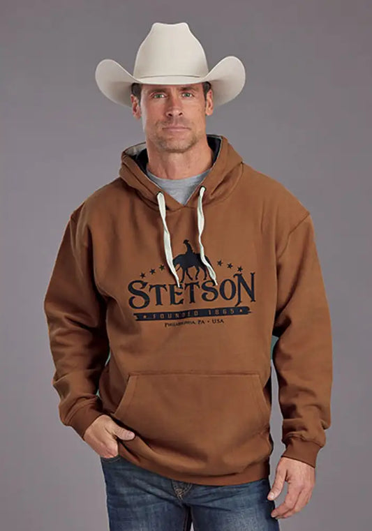 Stetson Horse rider and Stars (Orange) - Men's Hoodie Sweatshirt
