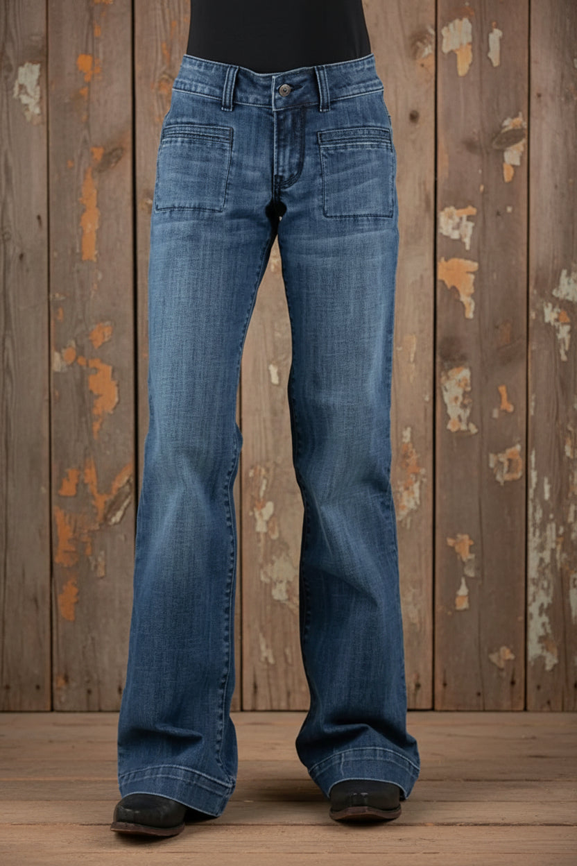 Stetson 214 Trouser Fit Flare Leg (Medium Wash) - Women's Jeans