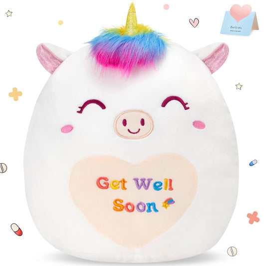 12" Get Well Soon Unicorn Plush Pillow