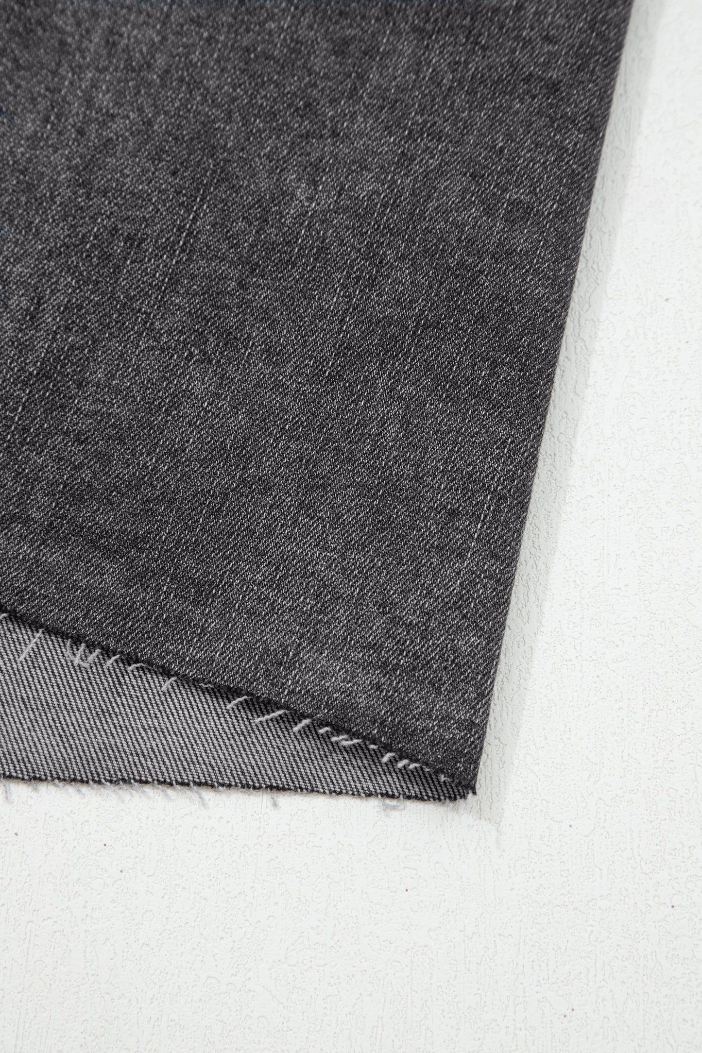 Denim Asymmetrical Distressed Midi Skirt