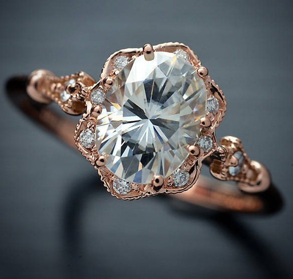 Gold Electroplating Diamond-Studded Ring