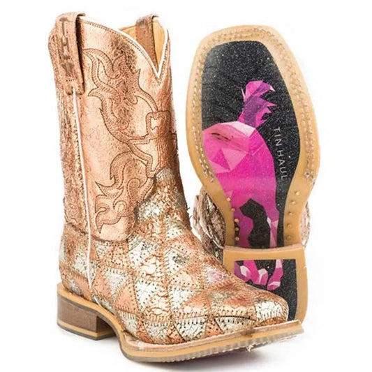 Tin Haul Little Kids/Big Kids Leather Cowgirl Boots