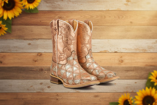 Tin Haul Little Kids/Big Kids Leather Cowgirl Boots