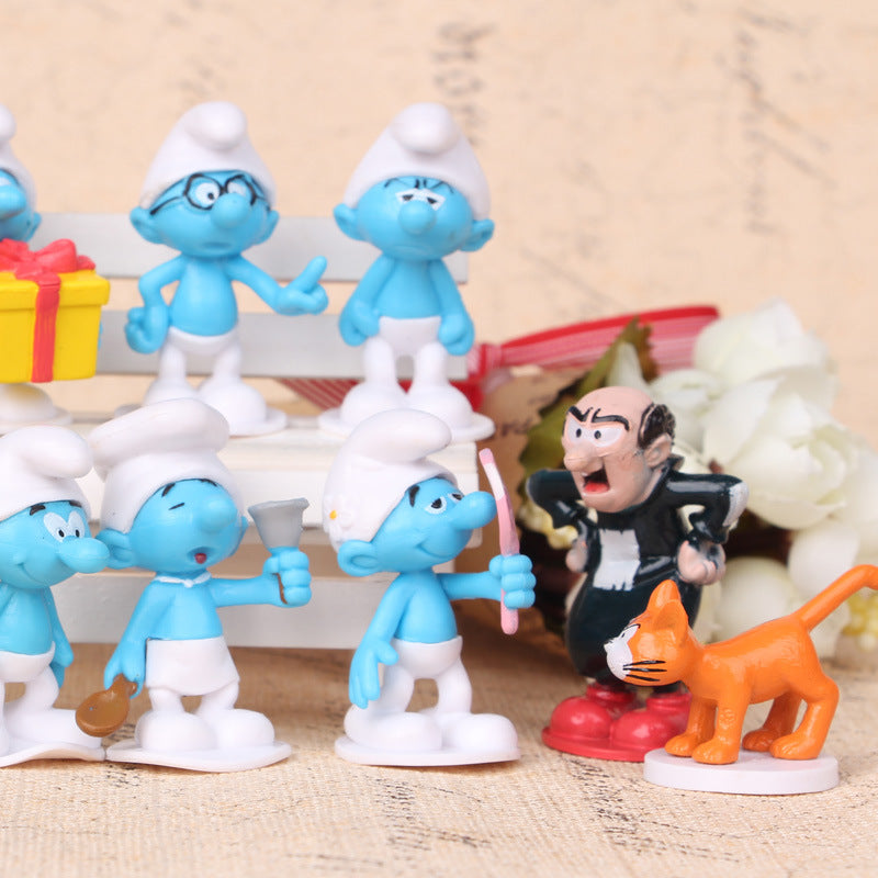 Popular 12 Models of Smurf Blue Baby Cake Figurines