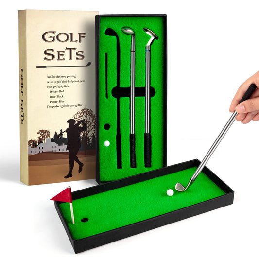 Mini Desktop Golf Ball Pen Gift Set