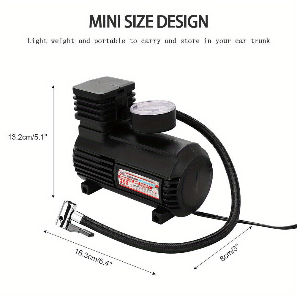 [Portable | Heavy Duty] 250PSI Heavy Duty Portable Car Tyre Auto Tire Inflator Pump | 12V Air Compressor