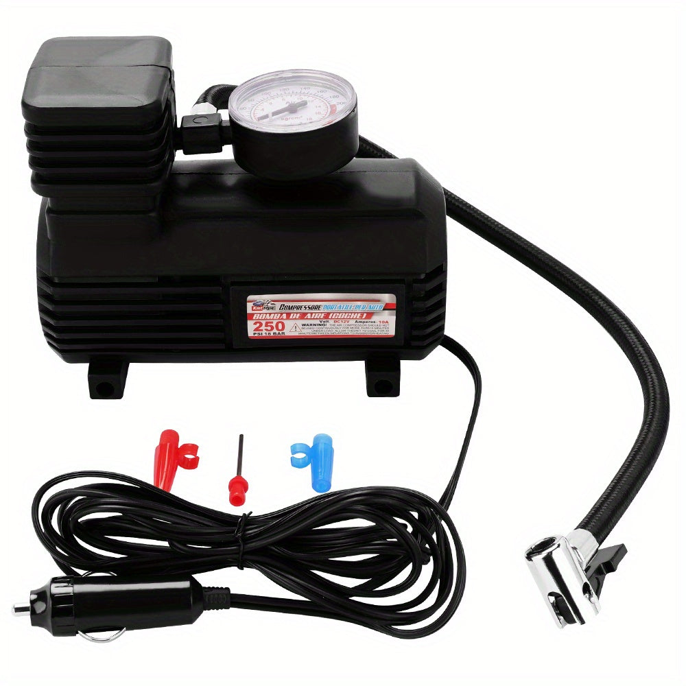 [Portable | Heavy Duty] 250PSI Heavy Duty Portable Car Tyre Auto Tire Inflator Pump | 12V Air Compressor