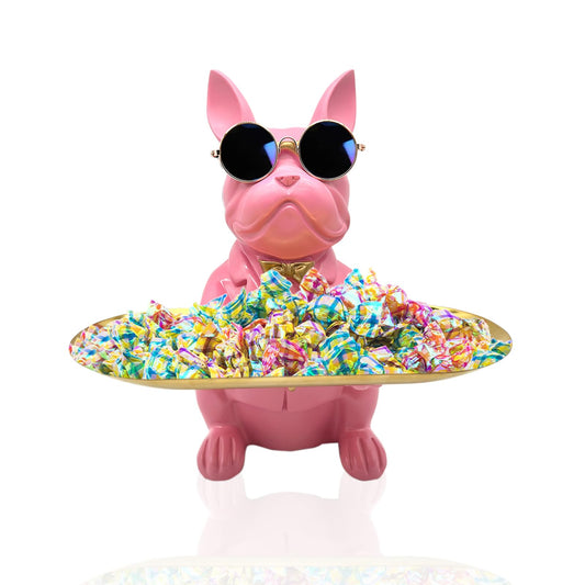 French Bulldog Tray Statue