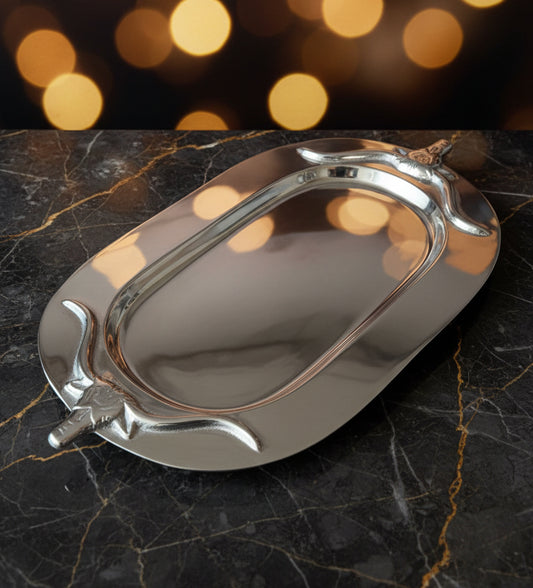 The Silver Bull Oval Platter