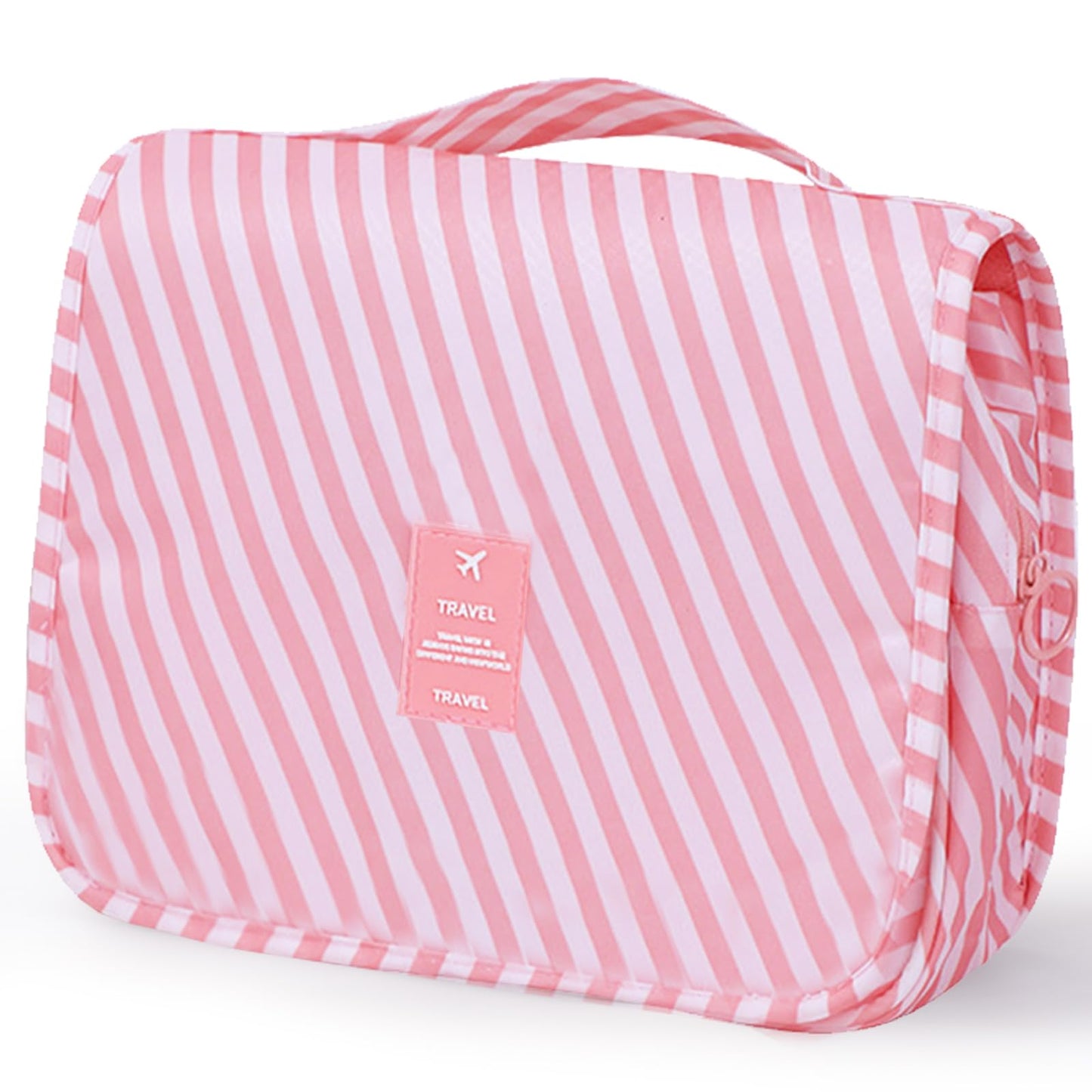 Multi-Pockets Toiletry Bag - Pink Stripes