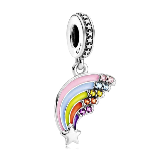 925 Sterling Silver Rainbow Dangle Charm