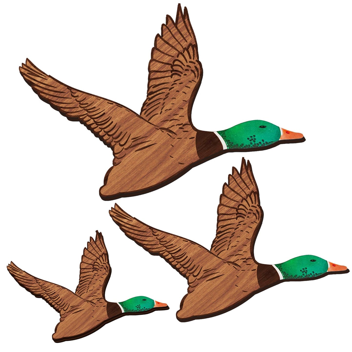 3-Piece Mallard Duck Wood Wall Art Set
