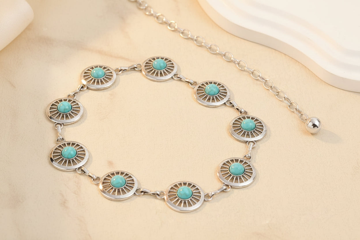 Vintage Turquoise Alloy Belt