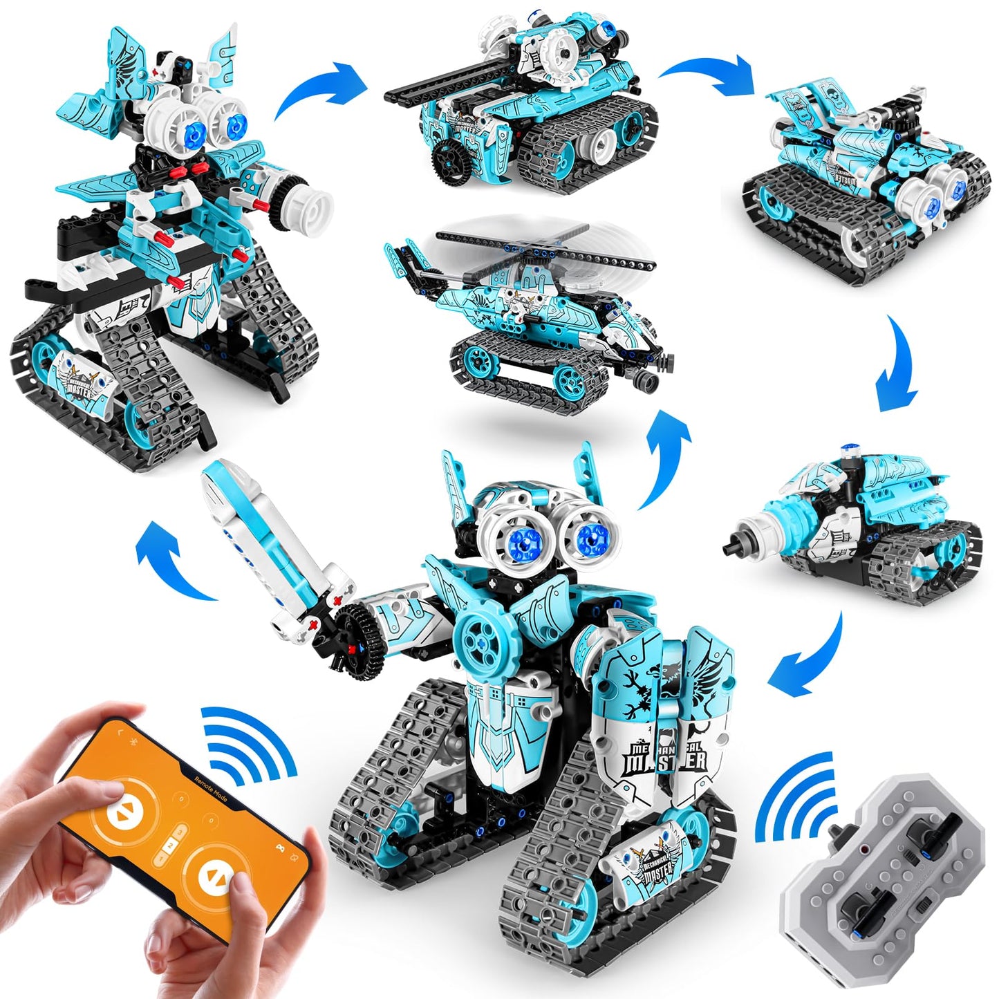 6-in-1 Stem Robot Building Kit with Remote Control