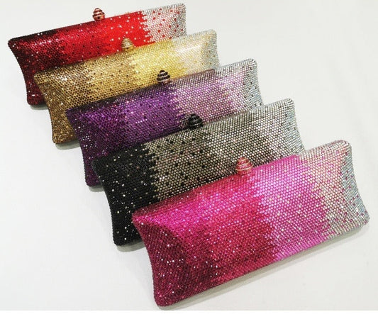 Gradient Rhinestone Evening Clutch Bag