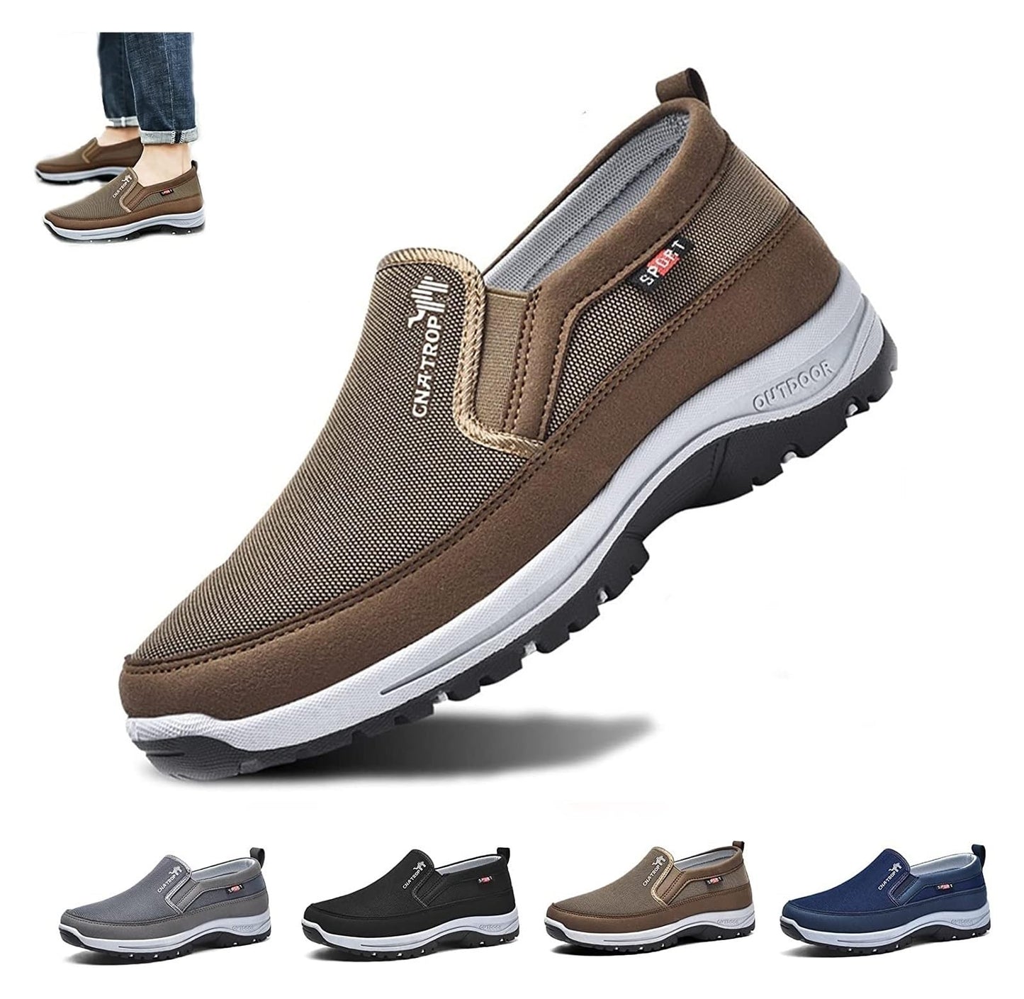Men's Orthopedic Slip-On Shoes — Size 8