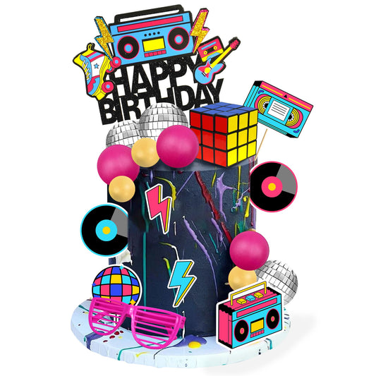 20-Piece 80s & 90s Cake Topper Set