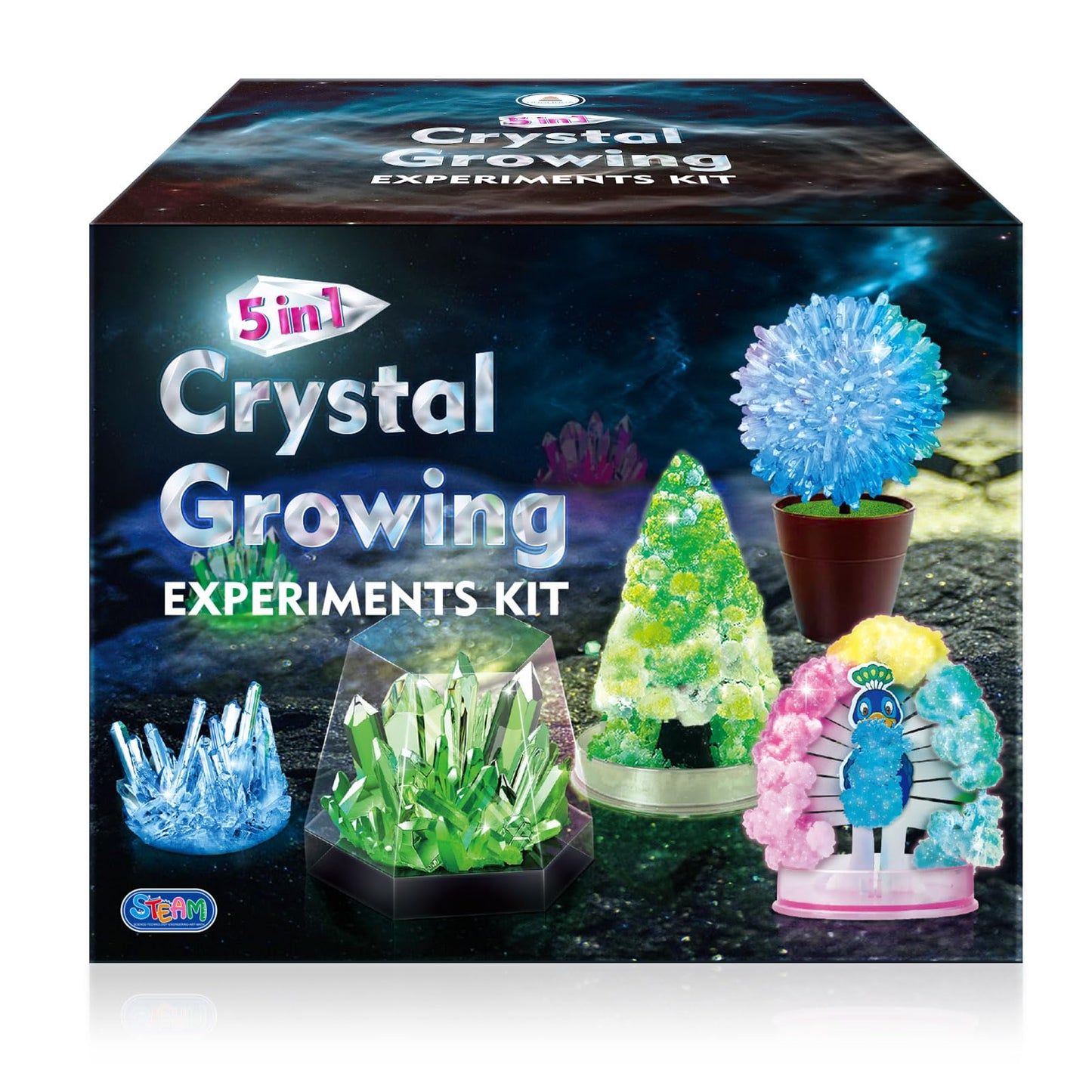 Crystal Growing Science Kit for Kids – 5 Experiments