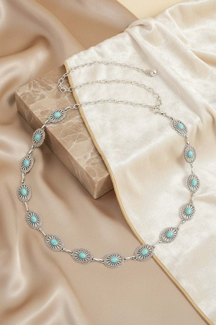 Vintage Turquoise Alloy Belt