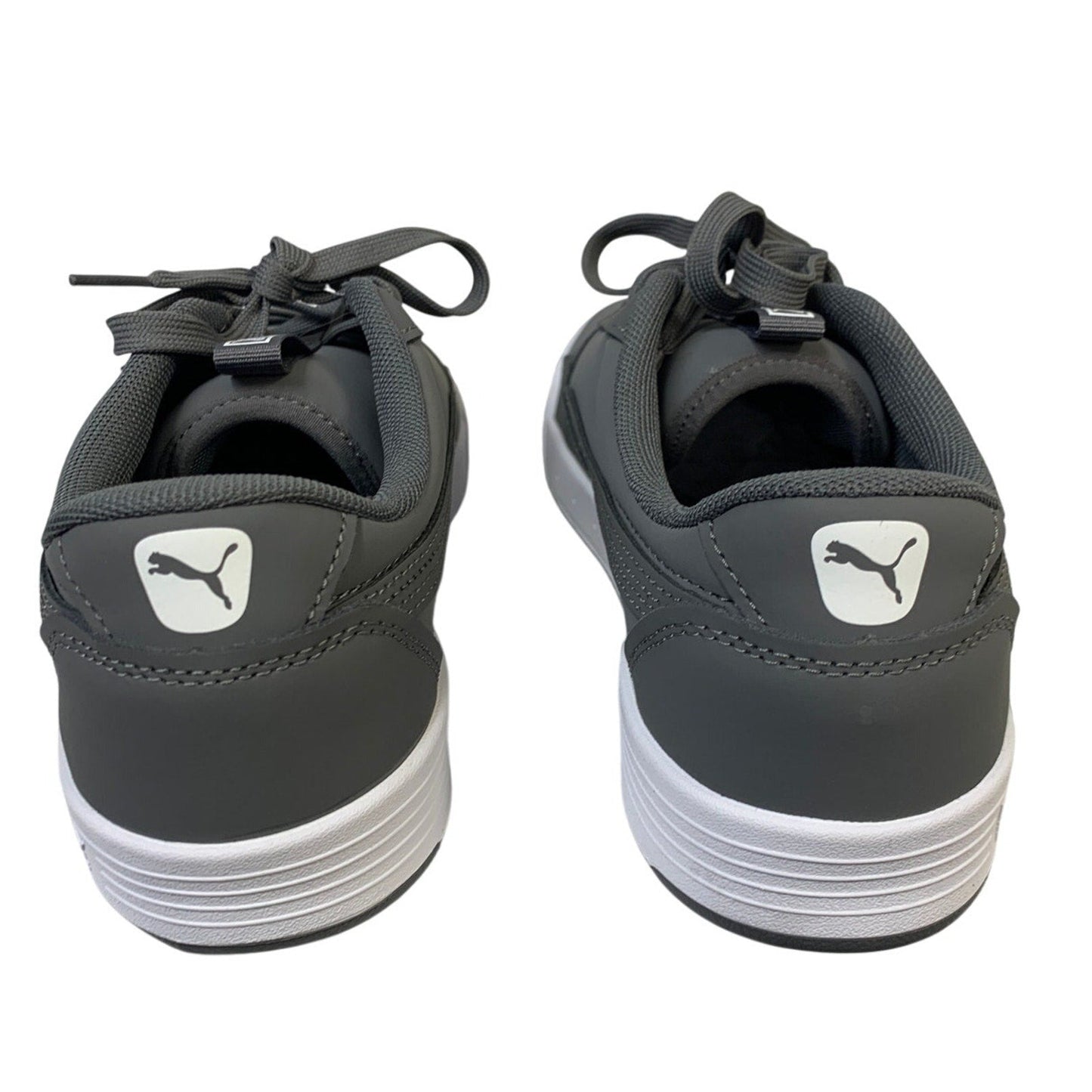 PUMA Men's Gray Faux Leather Soft Foam+ Skate Sneaker-Size 8.5