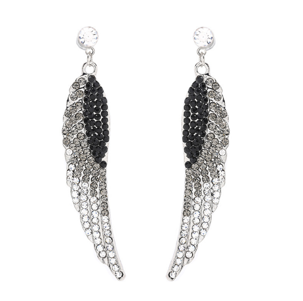 Angel Wings Rhinestone Earrings