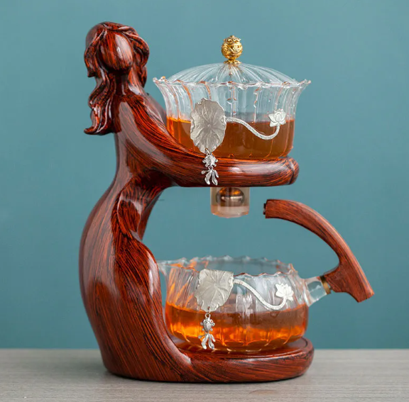 Semi-Automatic Glass Kung Fu Tea Set with Infuser