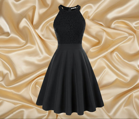 Sleeveless Lace Semi-Formal Dress XX-Large