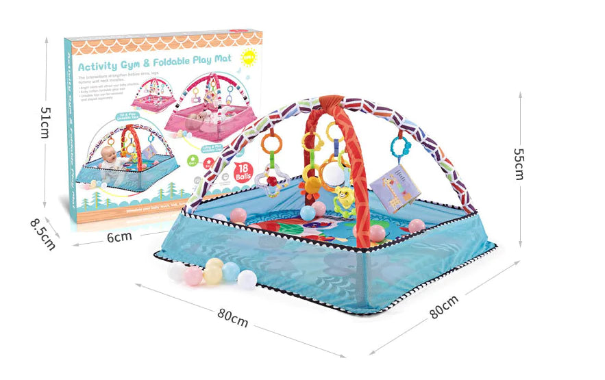 Baby Play Gym with Ocean Balls and Activity Fence