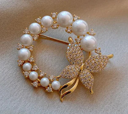 Pearl Butterfly Brooch