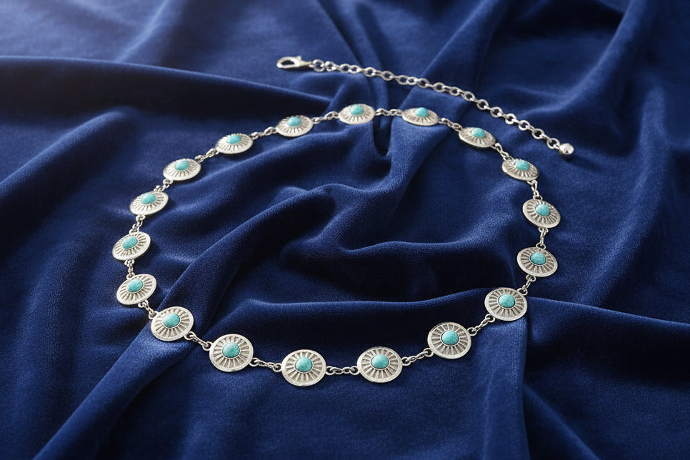 Vintage Turquoise Alloy Belt