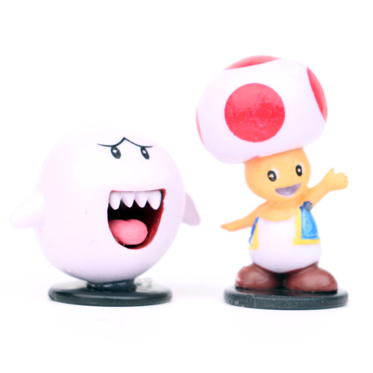 Mario Mushroom Gorilla Figurines for Cake Decor (Set of 10)