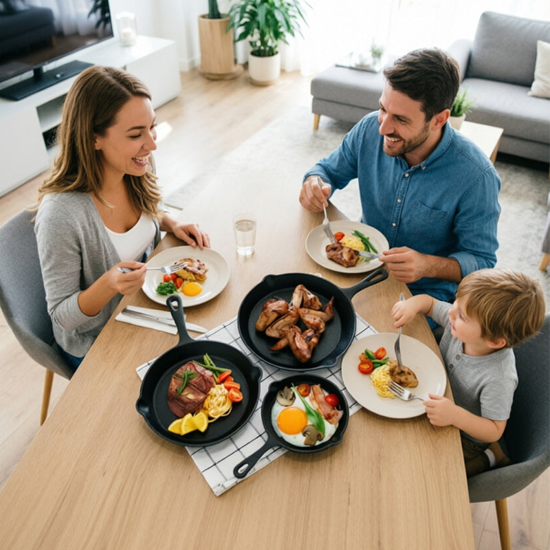 4-Pack Cast Iron Skillet Set
