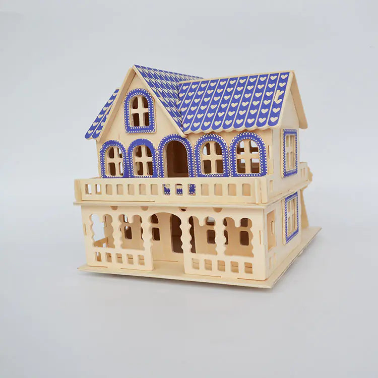 3D Wooden House Model (Aegean Villa) Puzzle Toy
