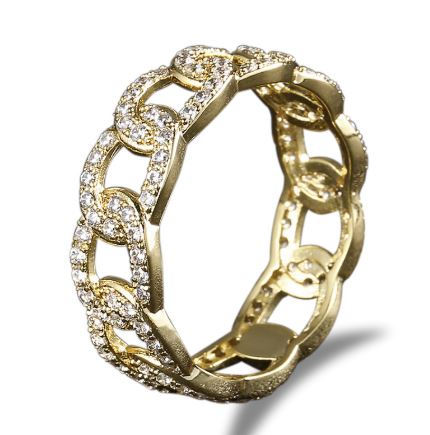 Cuban Diamond Stud Ring