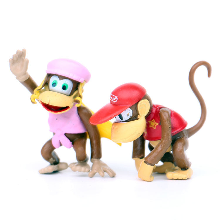 Mario Mushroom Gorilla Figurines for Cake Decor (Set of 10)