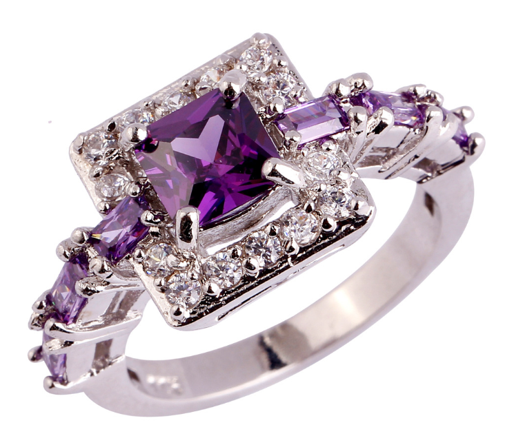 Square Diamond-Encrusted Ring