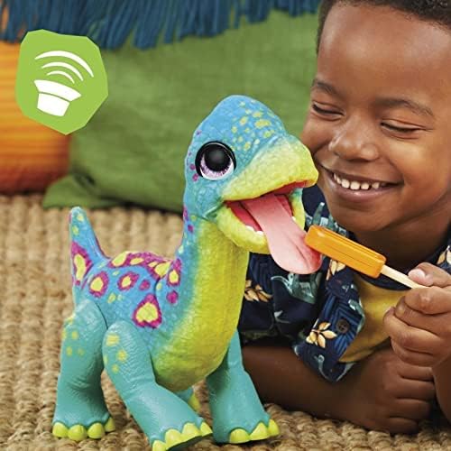 FurReal Snackin’ Sam the Bronto Interactive Toy 11-inch Plush with Motions and Sounds