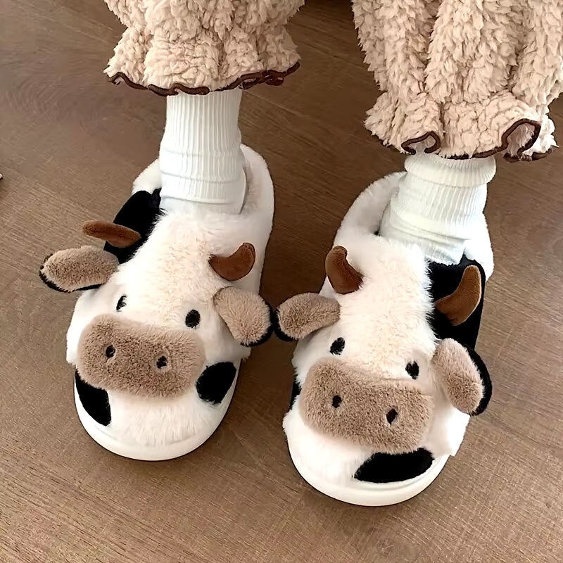 Cartoon Cute Cow House Slippers