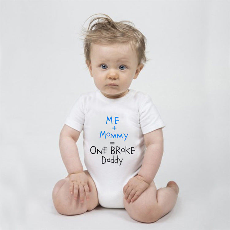 "Me + Mommy = One Broke Daddy" Funny Baby Onesie