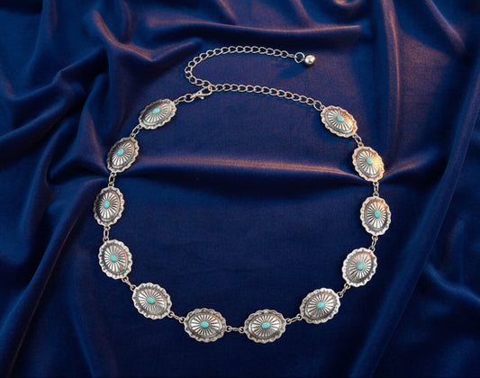 Vintage Turquoise Alloy Belt