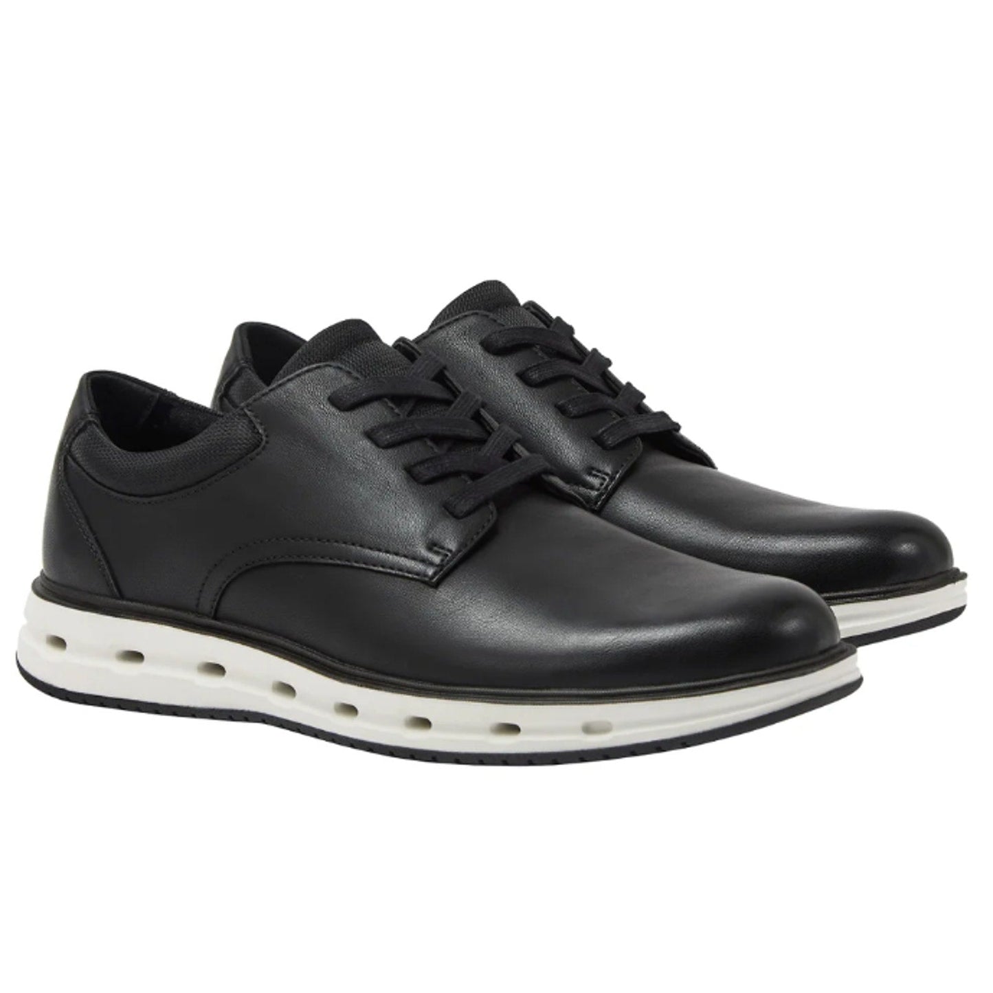 Lands End Men's Black Faux Leather Lace Up Sport Oxford Shoes-Size 9.5-10