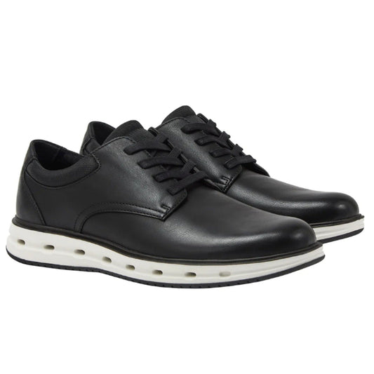 Lands End Men's Black Faux Leather Lace Up Sport Oxford Shoes-Size 9.5-10