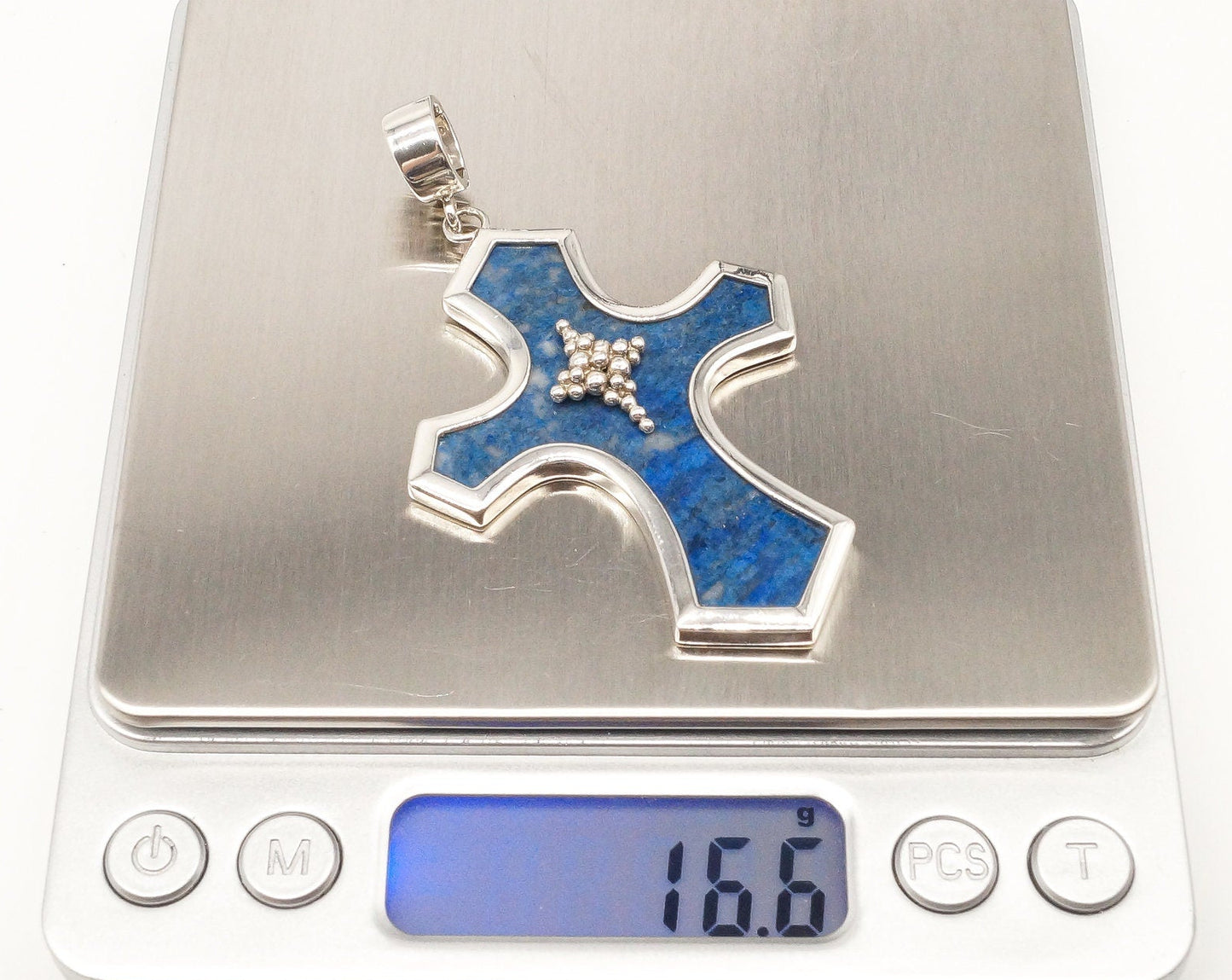 Whitney Kelly Lapis Lazuli Cross Sterling Silver Pendant