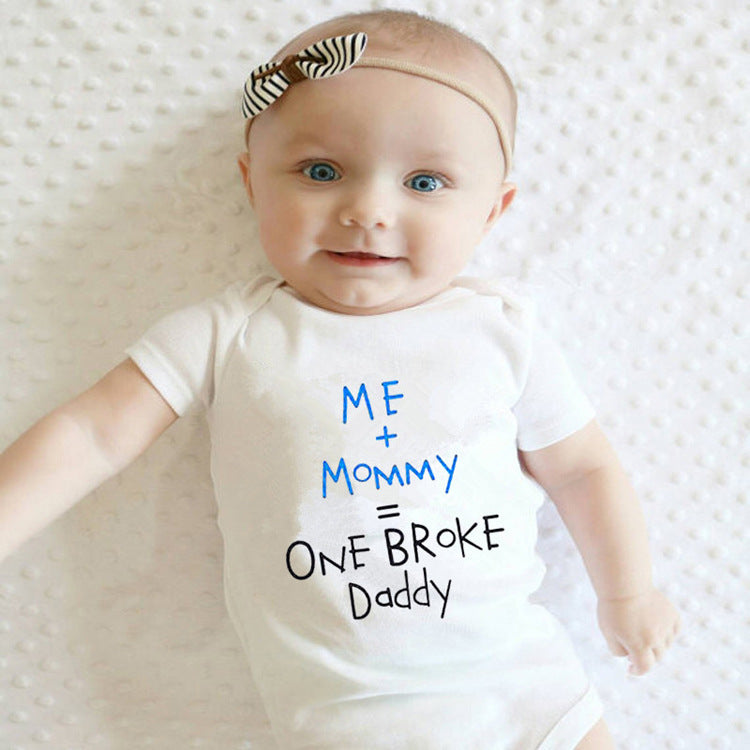 "Me + Mommy = One Broke Daddy" Funny Baby Onesie