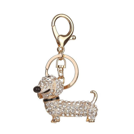 Rhinestone Dachshund Keychain