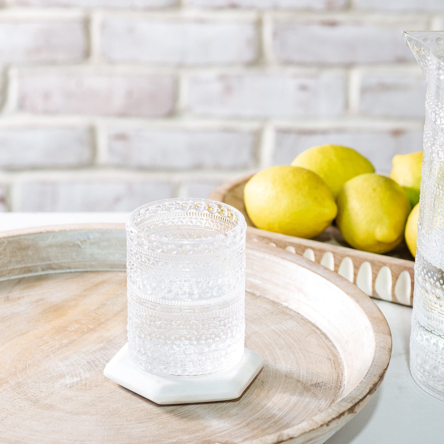 Clear Melamine Dot Drinkware Set